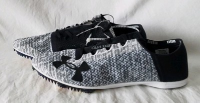 Under Armour Miler Pro Mens Speedform Black White Track Shoes Size 11.5