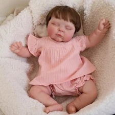 Lovely 20in Newborn Baby Dolls Full Body Vinyl Girl Sweet Sleeping Toddler Gifts