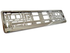 Silver Chrome European Euro License Number Plate Holder Frame Car Uk Eu German