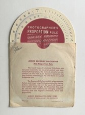 Ansco Exposure Calculator and Proportion Rule portrait commercial photographers
