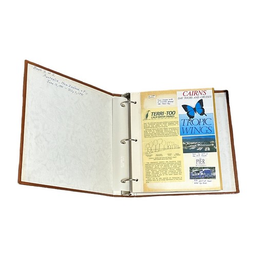Trip Photo Album Scrapbook 1991 Australia Fiji New Zealand Pictures Postcards +