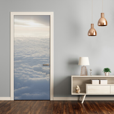Self adhesive Door wrap removable Peel & Stick Landscapes Flight over the clouds