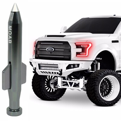 Gunmetal MOAB Mother of All Bombs Short Bullet Antenna For All Ford F150