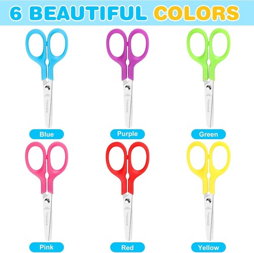 Vibrant Kids Scissors Bulk - 5 Inch Safety Scissors Perfect for Classroom Use - Picture 6 of 9