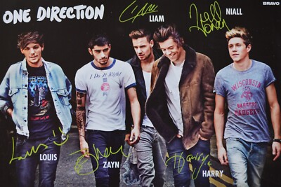 ONE DIRECTION - Autogrammkarte 20x14cm - Foto Karte BRAVO Autogramm Autograph