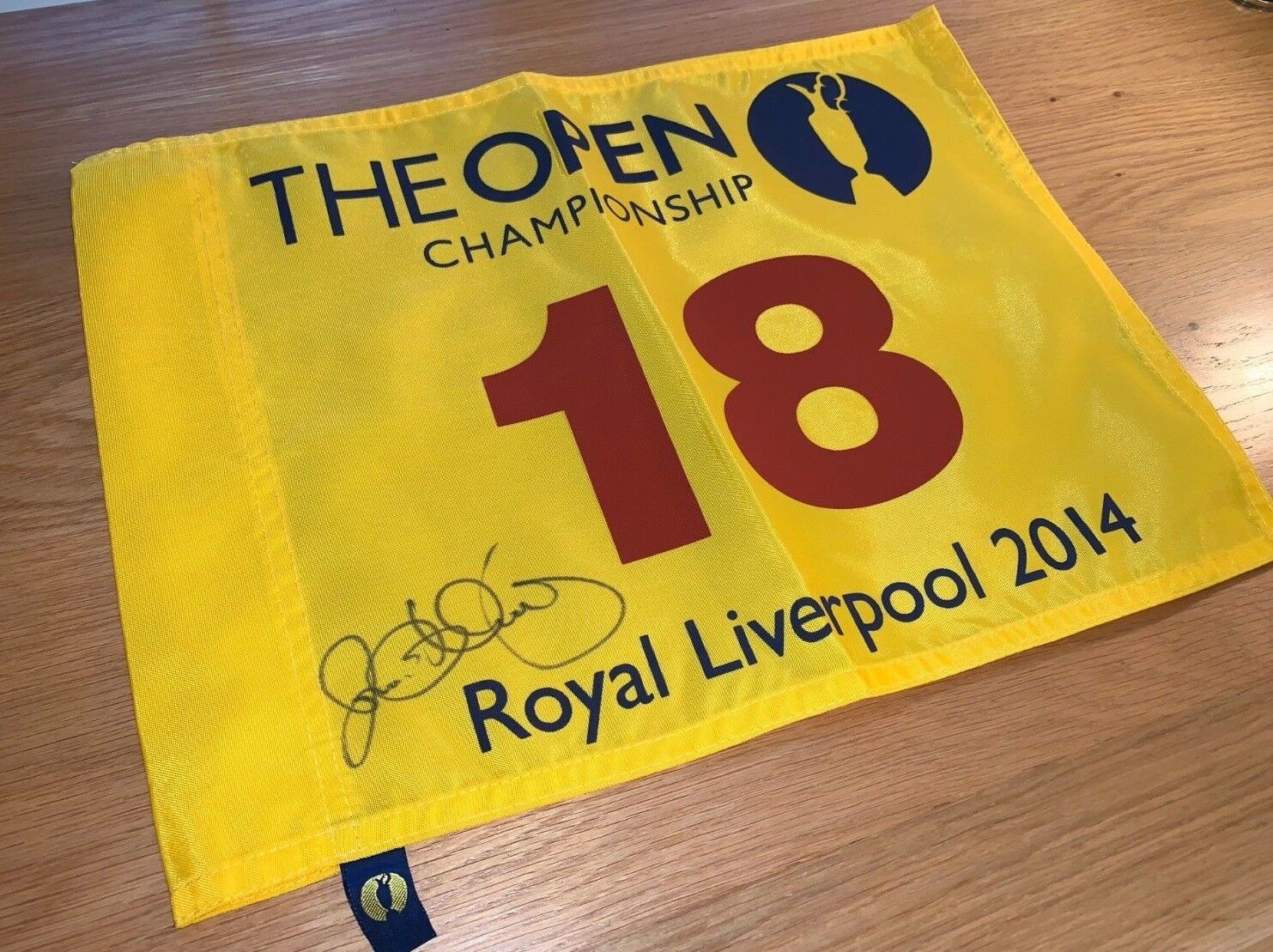 Rory McIlroy (2014 Winner) signed Royal Liverpool 2014 "The Open" Golf Flag +COA