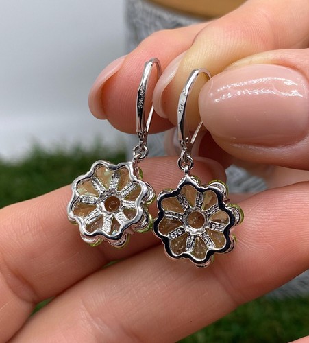 Peridot natural gemstone Earrings, Silver 925, gold plated - Picture 3 of 3