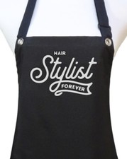 Hair Stylist Apron "STYLIST FOREVER" waterproof salon hairdresser black new