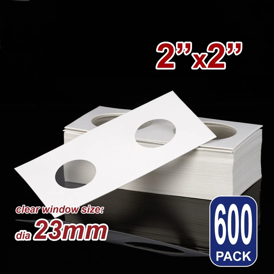 23 mm Coin Holder Flips Staple Cardboard 2x2 2" Storage Australian Display 600x - image 2 of 4