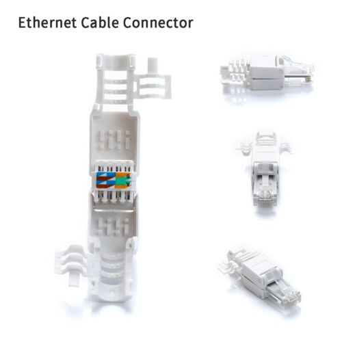 No Crimp Ethernet Cable Tool-less Crystal Head Plug CAT6 RJ45 ConnectorYUPX QW - Afbeelding 1 van 10