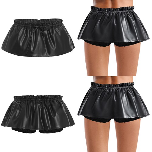 Women's Leather Mini Skirt High Waist Bodycon Pencil Short Skirts Clubwear - Picture 2 of 10