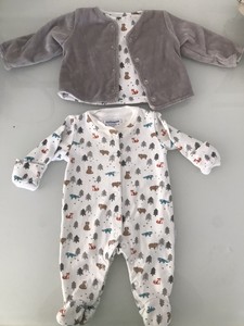 animal print baby grow
