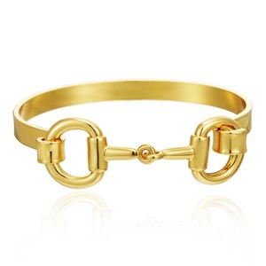 Authentic AOLIMI 18K Gold Plated Horse Bit Bangle Bracelets for Women Trendy Horseshoe ...