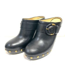 COACH Mule Black Leather Studs Size 8