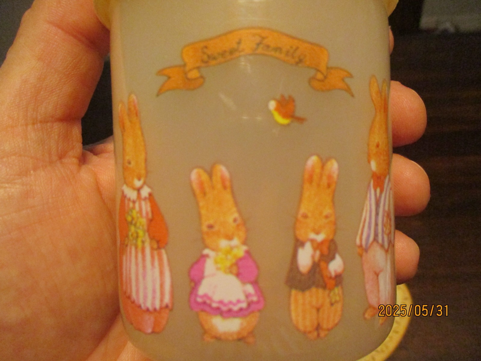 Pecoware 3 piece set divided plate bowl sippy cup NOS Melamine Bunny Rabbit