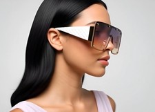 Women Fashion Sunglasses Designer Oversized Square Large Shades Luxury Style New