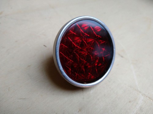 Baldauf Reflektor Katzenauge Glas rot Oldtimer Motorrad Moped Fahrrad alt Wagen