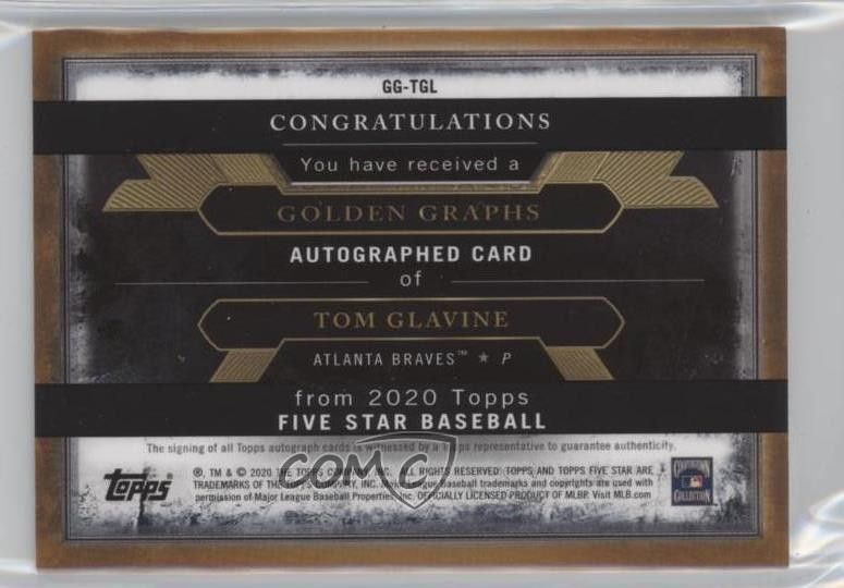 2020 Topps Five Star Golden Graphs Green /15 Tom Glavine #GG-TGL Auto HOF e6e