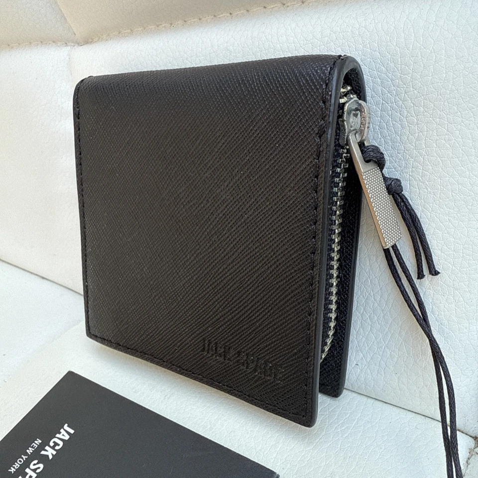 NWT Jack Spade Barrow Leather Black Coin Case Wallet Pouch Zip Around W6RU0269 - Image 3 of 4