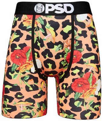 PSD Cheetah Trip Men's Size M (30-32) Mushroom Orange Underwear BoxerBriefs