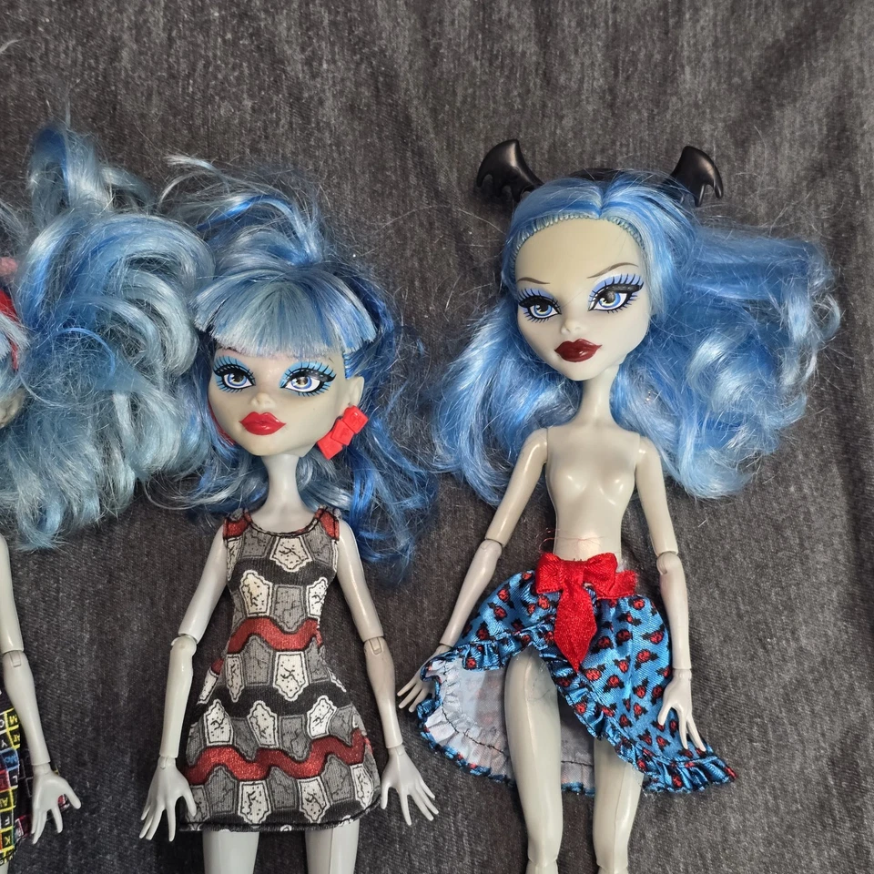 Monster High Lote De 4 Ghoulia Yelps Calavera Orillas Geek Grito Moda Paquete Incomp Foto 3 de 4