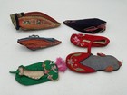 6 ANTIQUE CHINESE EMBROIDERED SILK FABRIC BOUND FOOT LOTUS SHOES /SLIPPERS — photo 1