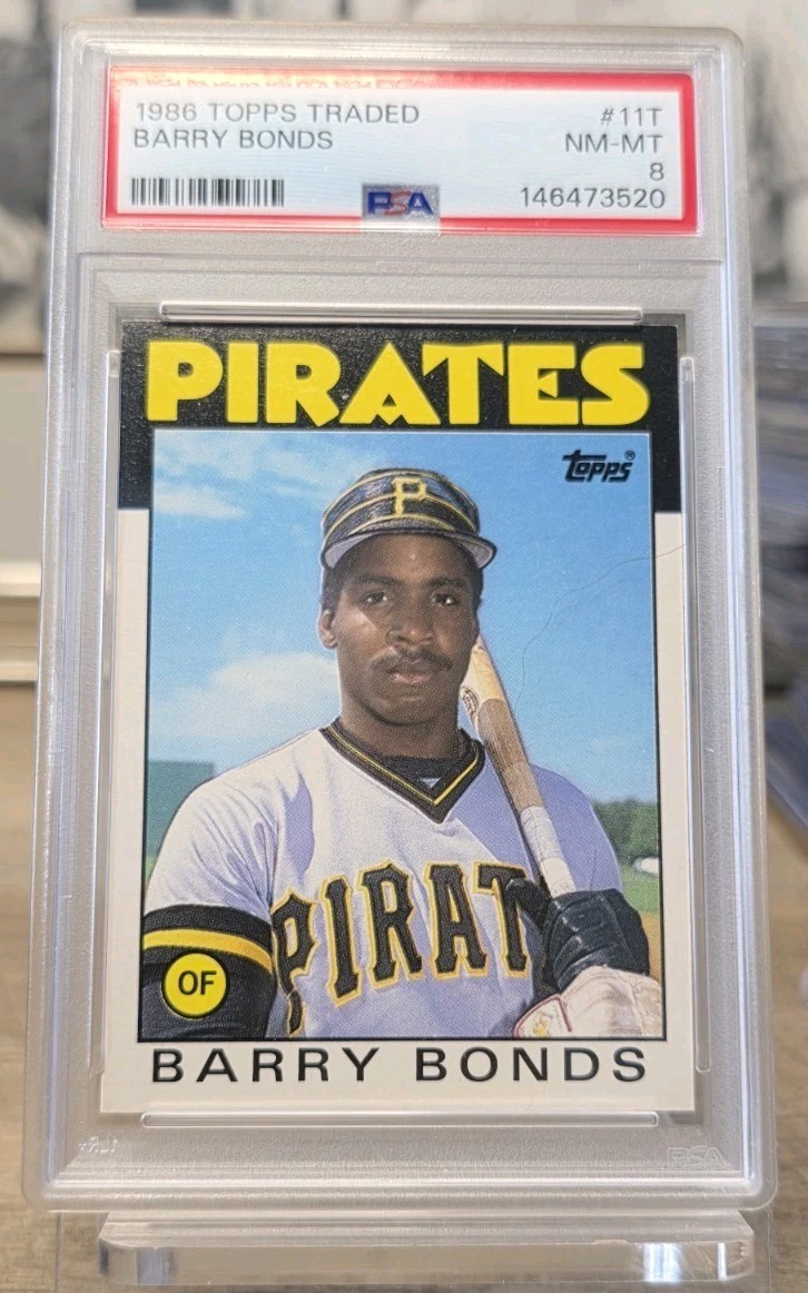BARRY BONDS 1986 TOPPS TRADED ROOKIE CARD PSA 8 NM-MT PIRATES