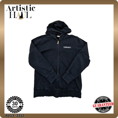 Carhartt WIP Herren Schwarz Zip-Up Hoodie Gr.M 100% Baumwolle Kapuzenpullover