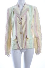 DINOMODA Kurz-Blazer Damen Blazer Gr. DE 40 blassgelb-altrosa-wiesengrün