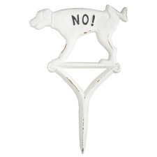 HB16 Dog Sign Peeing No , Iron, White
