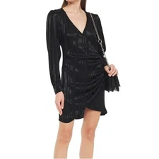 Anine Ving Penelope Black Striped Long Sleeve viscose Dress women’s SM Used Read