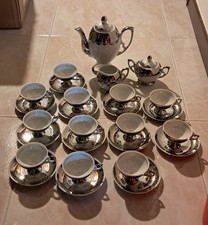 Set 12 Tazzine da Caffè / Thé Vintage Tirshen Con Zuccheriera, Lattiera E Teiera