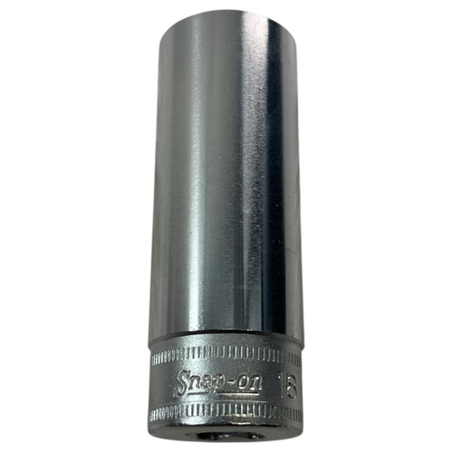 Snap-On Deep Socket 18mm SFSM18 3/8" Drive 6 Pt Chrome As Pictured Mechanic Tool - Picture 1 of 11