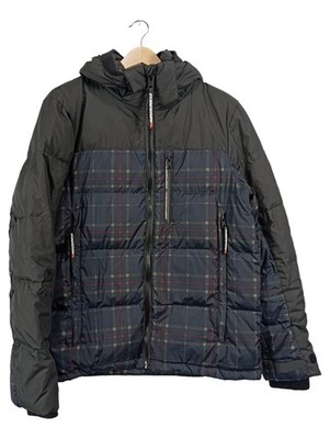 Superdry Cortex Down Steppjacke Herren Gr. L Daunenjacke Kariert Grau