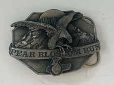 1992 Pear Blossom Run Belt Buckle Siskiyou Eagle Mountain Vintage READ