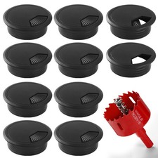 Desk Grommet 2 Inch 50 mm 10 Pieces, Desk Hole Cover for Cables Black, ABS ...