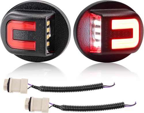 LED License Plate Light with Socket Wiring Harness Plugs Compatible with F150 19 - Picture 1 of 6
