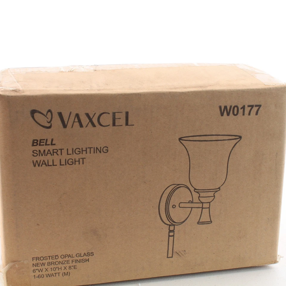 Aplique de pared interior Vaxcel Bell Instalux 10" 60W acero níquel satinado W0177 Foto 2 de 2