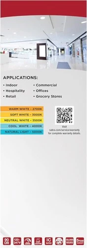 Satco S21610 - 25.5 Watt Field Selectable LED 8" Square Downlight (1, 2 or 4 PK) - Picture 7 of 7