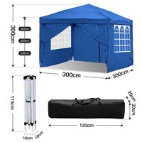 Pavillon 3X3M Faltpavillon Wasserdicht Pop Up Partyzelt Gartenzelt Uv Schutz