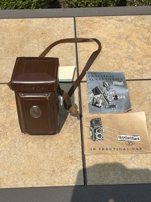Rollei Rolleiflex TLR 3.5 Camera w/ Case & Instruction Manual