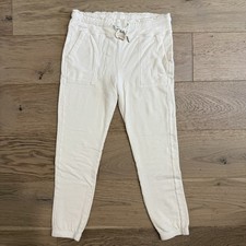 Monrow Cream Ivory Jogger Sweatpants Cotton Blend Supersoft Size Small