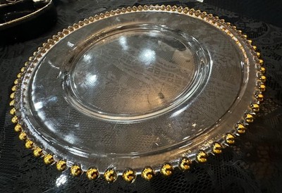 Luxory Glass and Gold Kitchen and Dining Plates. 13 Inch Diameter . 12 Set