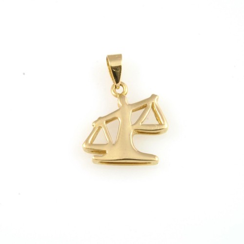 Ciondolo pendente segno zodiacale bilancia realizzato in oro giallo 18 kt 750 - Foto 1 di 1