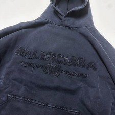 Image of 100% AUTHENTIC BALENCIAGA SIZE M MEDIUM BLACK OVERSIZED MENS HOODIE SWEATSHIRT