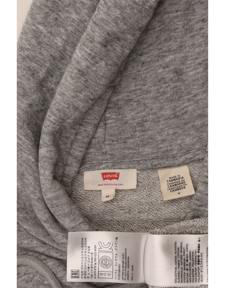 Sudadera con capucha corta de gran tamaño LEVI'S para mujer Reino Unido 14 gris medio manchado CF05 Foto 3 de 3