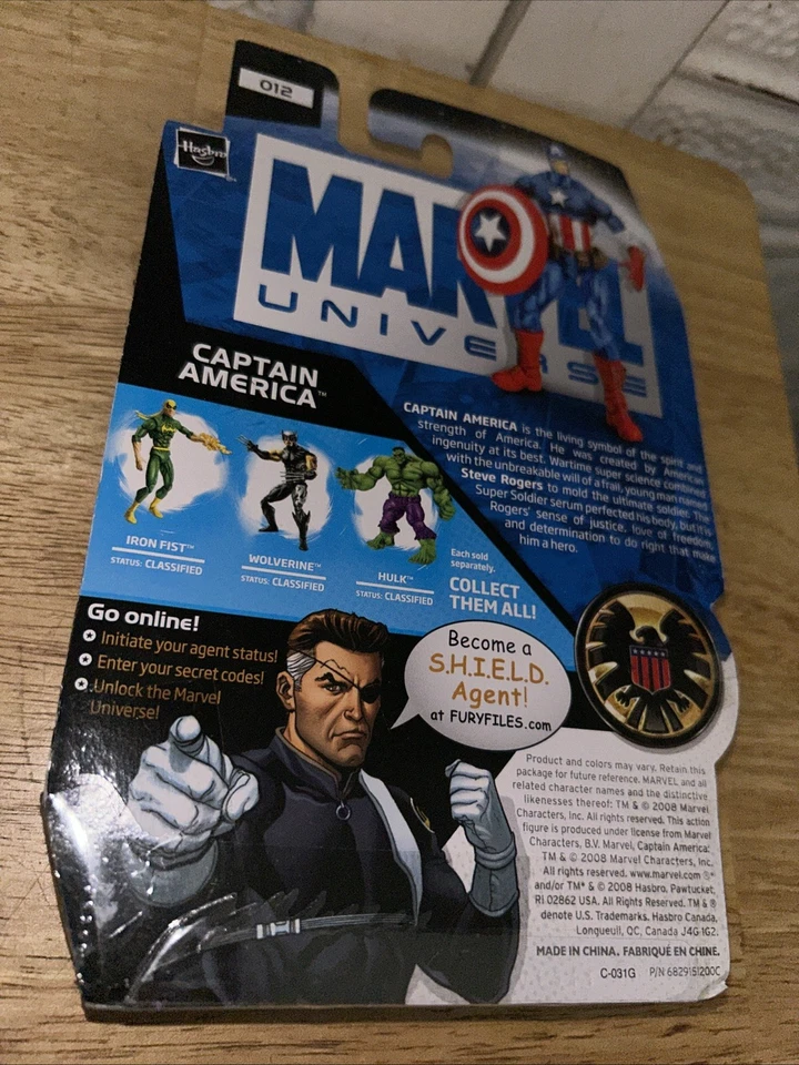 Marvel Universe 2008 3,75"" Capitán América # 012 Hasbro 2008 sellado de fábrica Foto 4 de 4