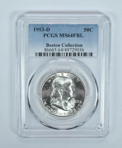 1953-D Franklin Half Dollar Boston Collection MS64 FBL PCGS Blue Label *3581