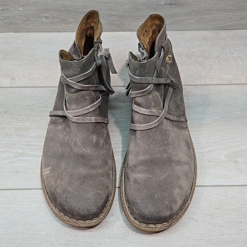 Geboren Damen Tarklin Knöchel abgenutzt grau Leder Schuhe Motorrad Stiefel Größe 9,5 - Bild 4 von 13