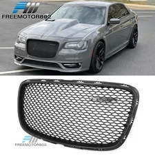Fits 15-23 Chrysler 300 SRT Style Front Bumper Upper Mesh Grille ABS Matte Black